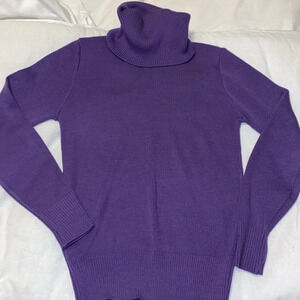 Purple vintage wool turtleneck sweater